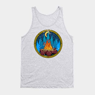 Camping badge with distressed effect Tank Top